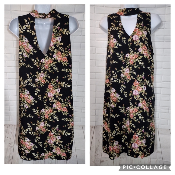 WAYF Floral Black Dress - Picture 1 of 7